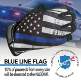 Blue Line Flag Gloves (1/2 Finger)