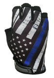 Blue Line Flag Gloves (1/2 Finger)